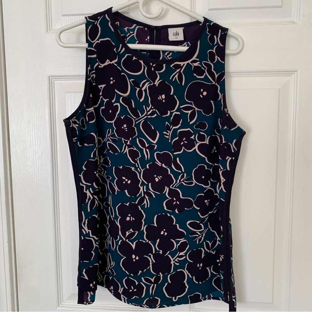Cabi floral Sleeveless Blouse M
